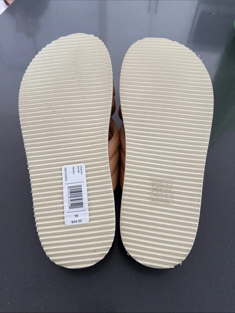 Women’s Tan Padded Crossover Slide Sandals